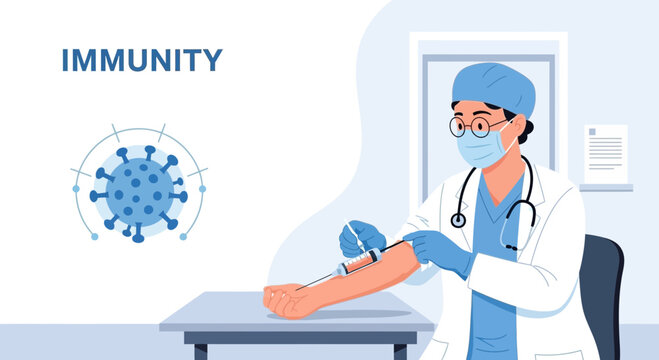 Medical Professional Administering Vaccination Against Covid Virus Disease