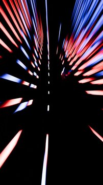 a black background with a red and blue light