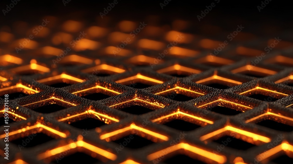 Poster heat resistant material forming luminous protective grid, blocking intense radiation while maintaini