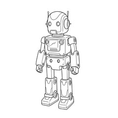 Cartoon robot toy illustration isolated on transparent background  