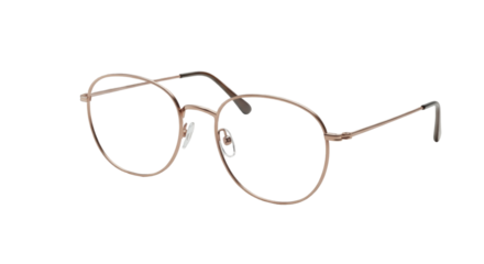 Rose gold-toned round eyeglasses.