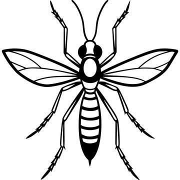 black and white wasp insect clip art preview