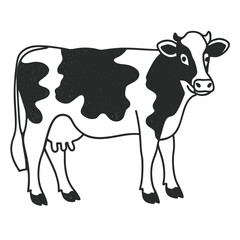 black and white cow