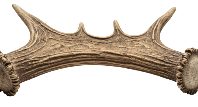 Detailed close-up of a stag antler.