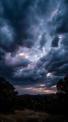 Moody Overcast Sky Filled with Heavy Clouds

