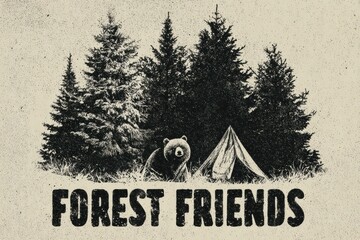 Retro Adventure – Vintage Camping & Outdoor Graphic Illustration
