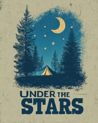 Retro Adventure – Vintage Camping & Outdoor Graphic Illustration