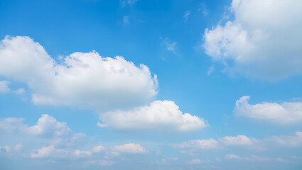Obraz premium Blue sky with white cumulus clouds image