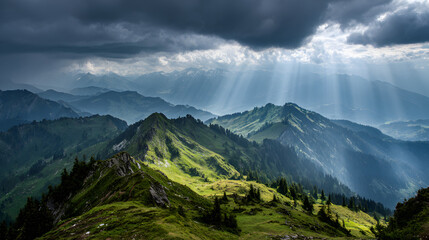 Obraz premium Towering Mountain Wrapped in Clouds
