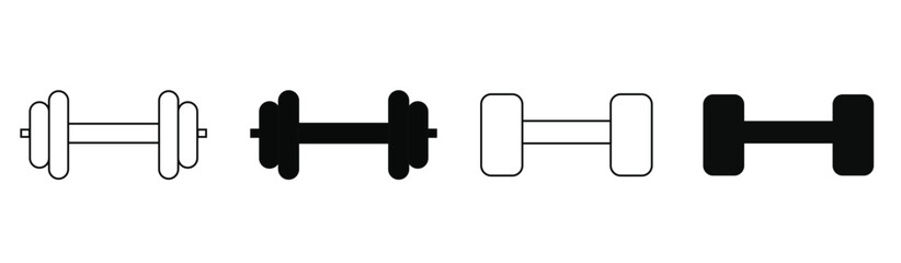 Dumbbell icon in modern flat design isolated on white background, barbell vector illustration for web site or mobile app