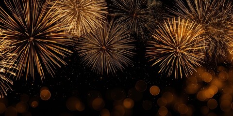 The vibrant fireworks display lighting up the night sky in celebration.