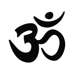 om symbol sign on white background. symbol of buddhism and hinduism religions. shiva om text vector illustration