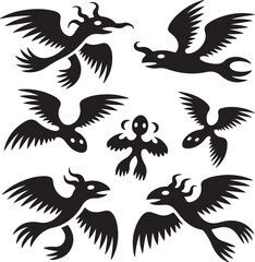 Fototapeta premium Abstract geometric pattern design with bold shapes and contrasting colors silhouette