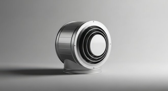 A modern, sleek air vent with a metallic finish. The design features circular layers and a minimalist aesthetic, suitable for contemporary interiors.