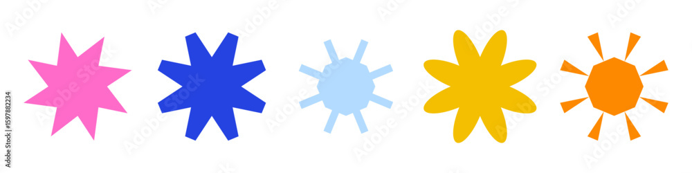 Poster set of star shape set. vector
