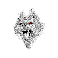 Wolf drawing artwork handmade illustration	