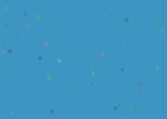 Abstract blue background with scattered small geometric shapes and light effects