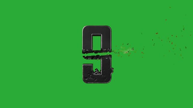 Cinematic ten countdown green screen video, chroma key, 4k 