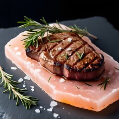 smoked meat with herbs