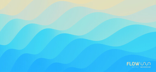 Blue abstract ocean seascape. Sea surface. Realistic landscape with waves. Nature background. Cover design template. 3d vector illustration for banner, flyer, poster or brochure.