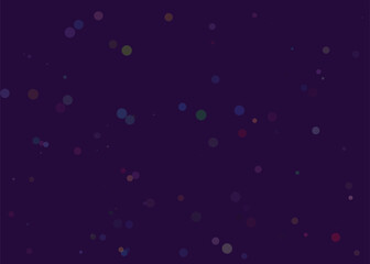 Abstract background with scattered bokeh lights on a dark purple backdrop