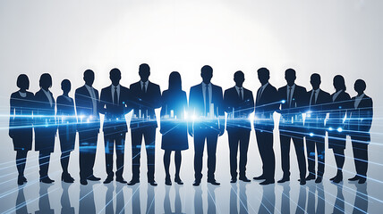 Diverse group of business professionals standing together team corporate