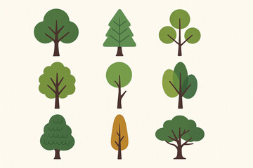 collection of trees is cartoon