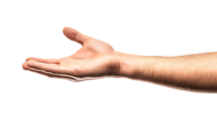 Professional Outstretched Hand Isolated on White Background