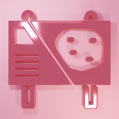 Pink Amusement park billboard icon isolated on pink background. Entertainment in vacation. Minimalism concept. 3D render illustration