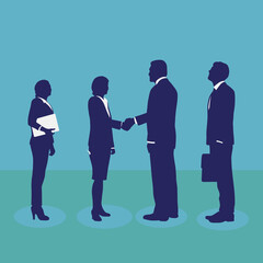 Business People Silhouettes Set – Office, Presentation, Success, Teamwork