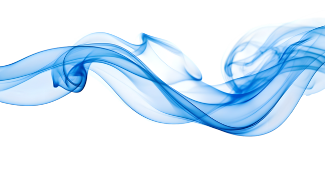 Elegant Blue Abstract Smoke Waves on White Background for Design Projects - Powered by Adobe