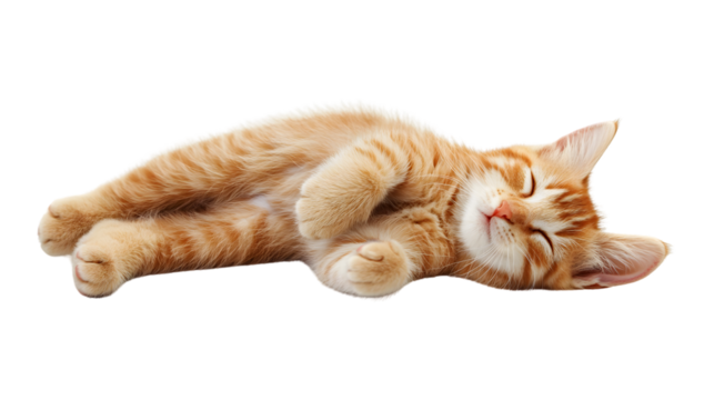 Playful British Cat Lying and Playing on White Background