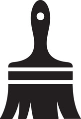 Obraz premium Silhouette Of A Paint Brush Tool Vector Illustration Symbolizing Painting Art Decoration Renovation Design Simple Black Icon
