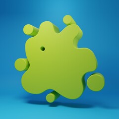 Green Paint spray icon isolated on blue background. Minimalism concept. 3D render illustration