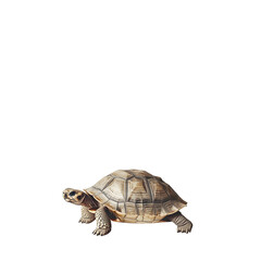 Obraz premium Slow-moving Tortoise on White Background - Showcase of Graceful Wildlife Movement