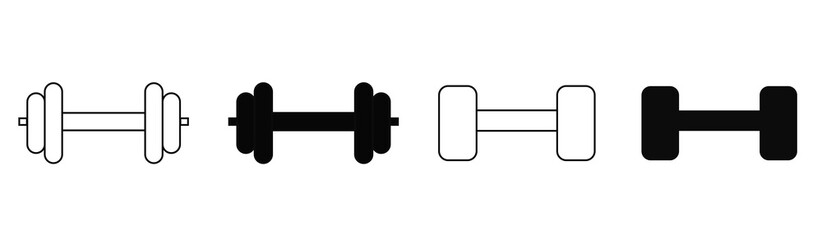 Dumbbell icon in modern flat design isolated on white background, barbell vector illustration for web site or mobile app