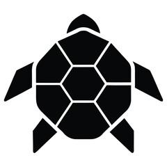 Obraz premium Minimalist Icon of a Turtle with a Globe Shell