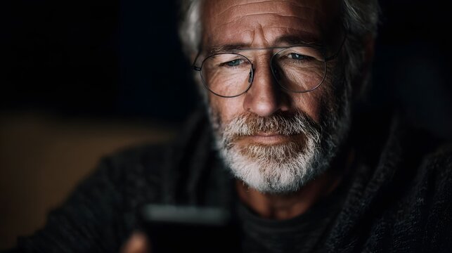 Senior man struggling with smartphone settings - Powered by Adobe