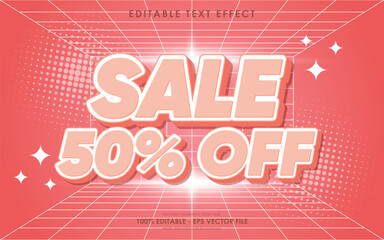 Editable sale 50 off text effect