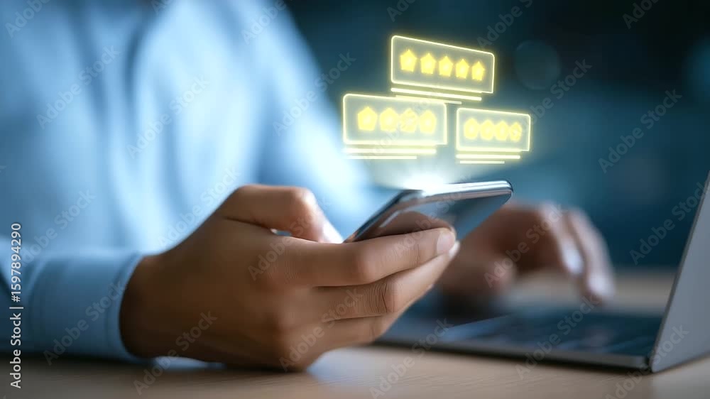 Aufkleber interactive mobile interface showcasing user ratings and reviews.