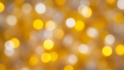 Obraz premium Golden yellow and white blurred circles bokeh