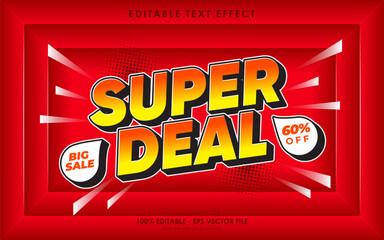 Editable super deal 3d text effect