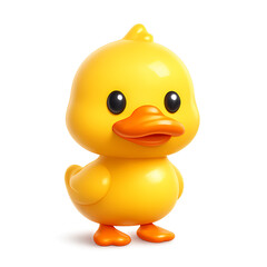 Charming 3D cartoon chick with round yellow body and big eyes. Great for educational content, games, and toy design
