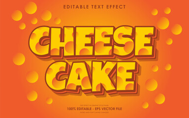 Editable cheese cake text effect with pattern of cheese