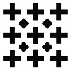 Obraz premium Minimalist Pattern of Plus and Minus Signs