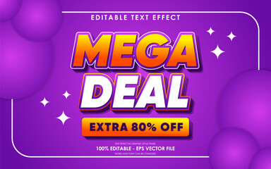 Editable mega deal 3d text effect