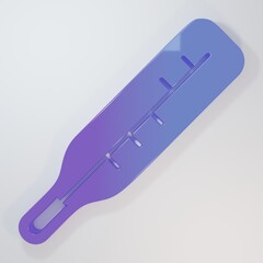 Purple-blue Medical thermometer for medical examination icon isolated on grey background....