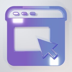 Purple-blue Advertising icon isolated on grey background. Concept of marketing and promotion...