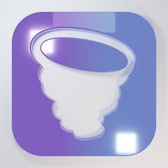 Purple-blue Tornado icon isolated on grey background. Cyclone, whirlwind, storm funnel, hurricane...