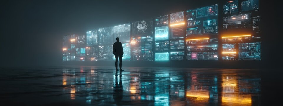 Futuristic Digital Technology and Data Visualization